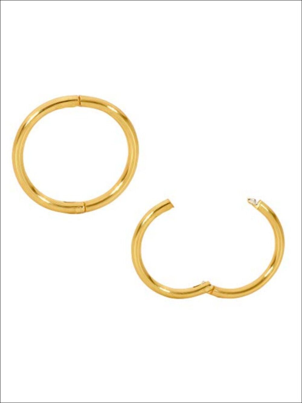 Sterling Silver 22ct Gold Plated Hinged Sleeper Earrings Hypoallergenic Unisex